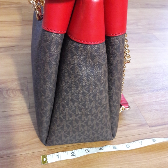 Michael Kors Susan Brown & Red Shoulder Bag - Picture 13 of 16